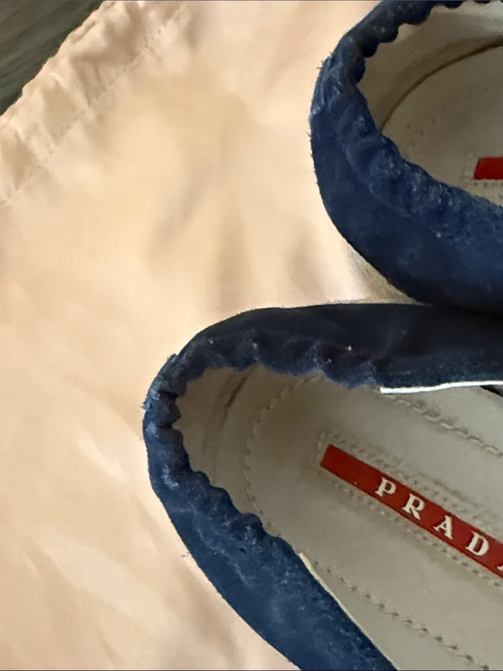 PRADA Navy Blue Suede Espadrille Platform Slip on Sneakers IT 37 US 7